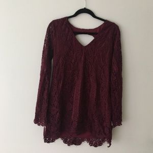 Maroon Lace Dress